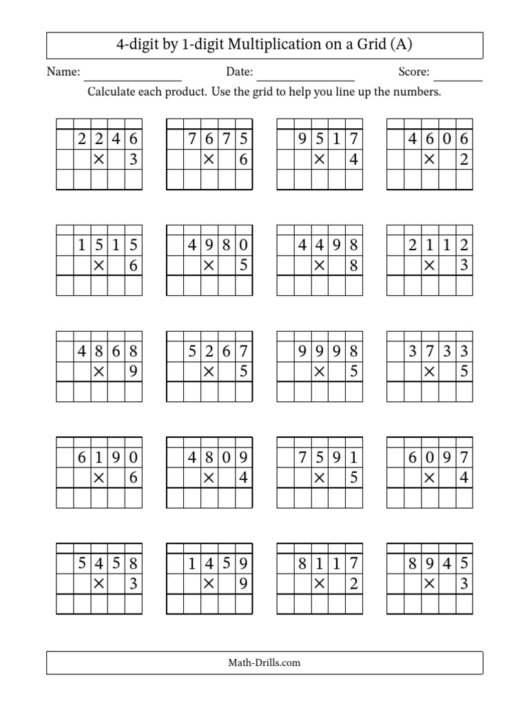 MULTIPLICATION GRID PRINTABLE PDF FREE visual data 6