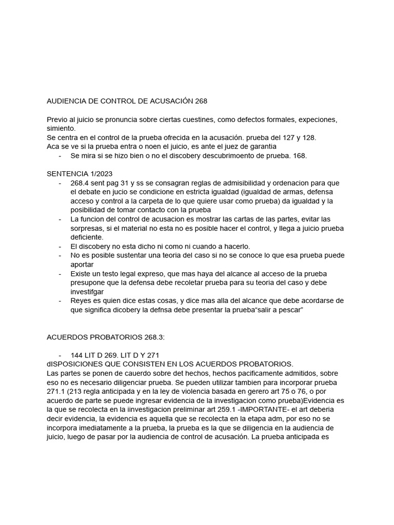 Control de Acusación y Prueba en Juicio | PDF | Apelación | Sentencia (ley)