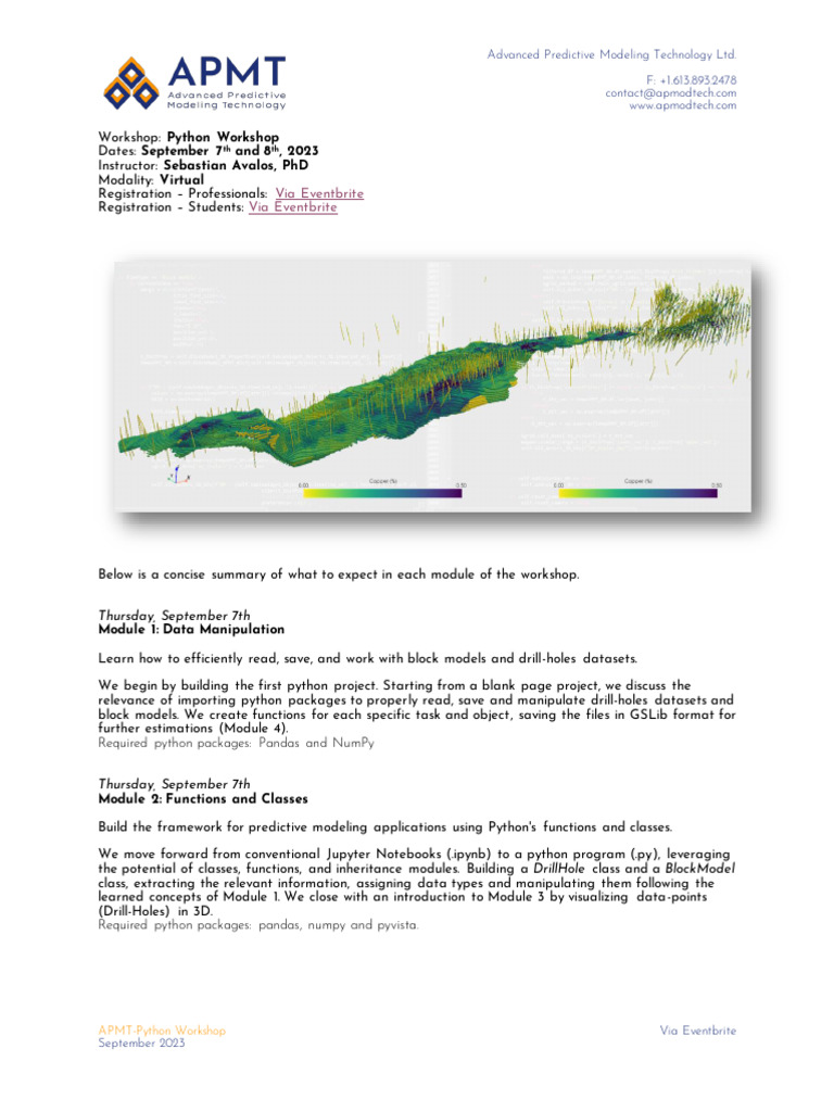 Python Workshop Sept 2023 Module Description 1694350066 | PDF | Python ...