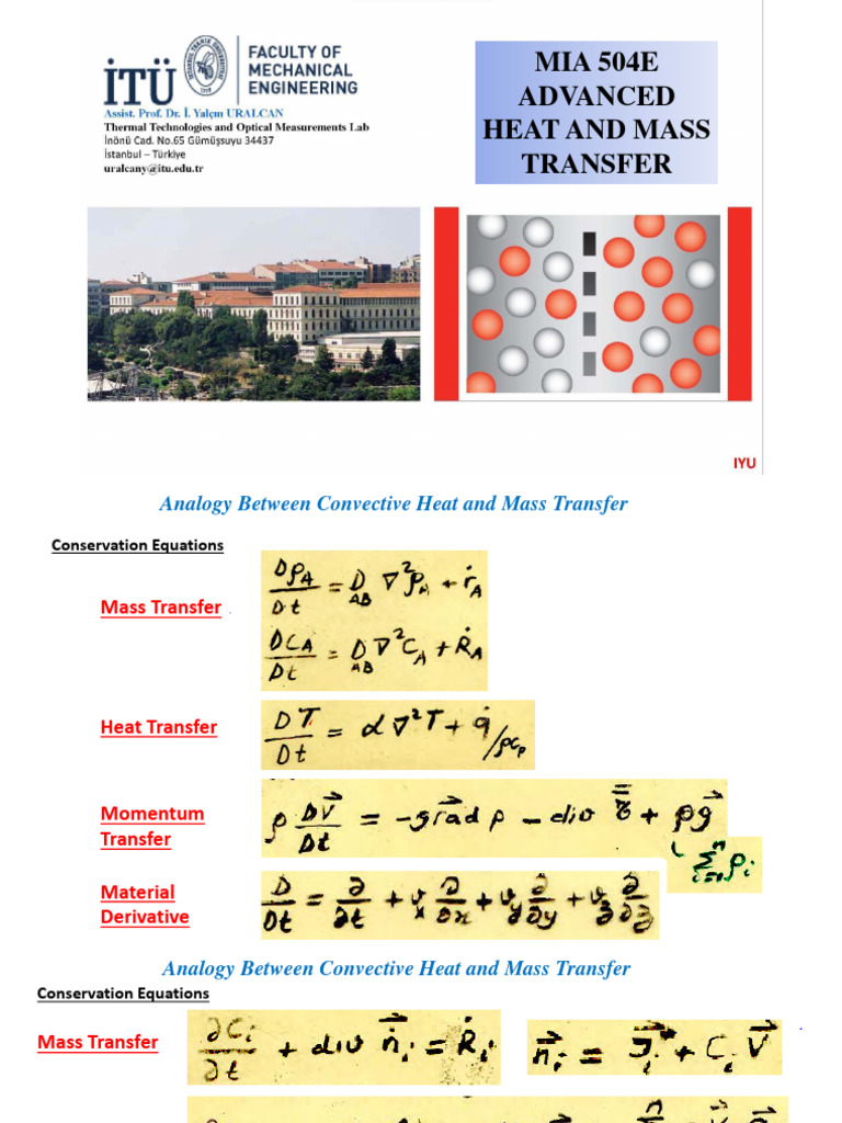 MIA504E - 10-Analogy Between Convective Heat and Mass Transfer | PDF ...