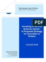 Biotechnology Council of Ontario - Life Sciences Strategy 2006
