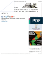 Pensando Con Silvia Bleichmar La Relacion Entre Subjetividad Poder Psicoanalisis y Genero - Topia SUBRAY