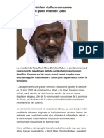 Burkina: Le Président Du Faso Condamne L'assassinat Du Grand Imam de Djibo - 1597515607663