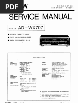 Aiwa Ad-Wx707 | PDF