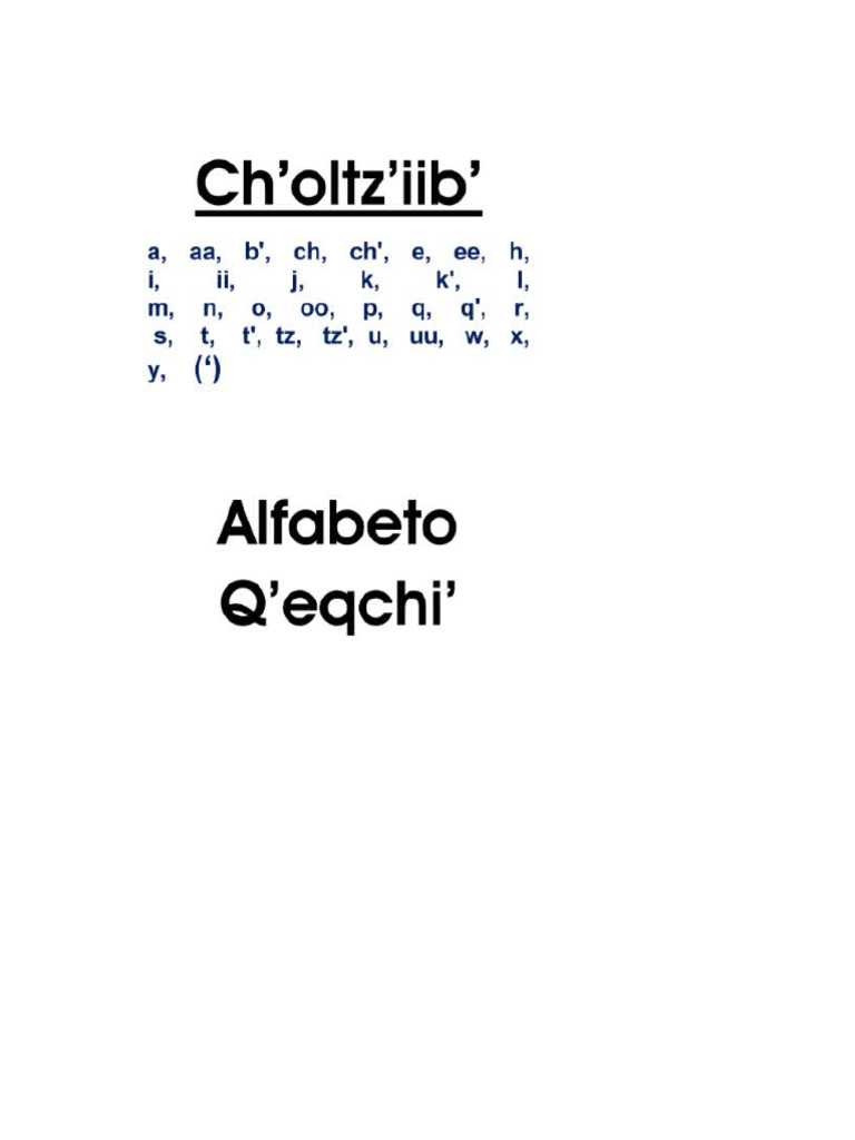 Alfabeto en Qeqchi | PDF