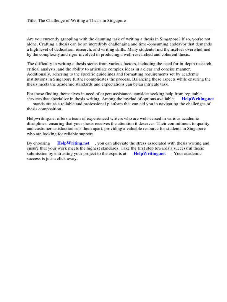 Thesis Singapore Pdf Thesis China