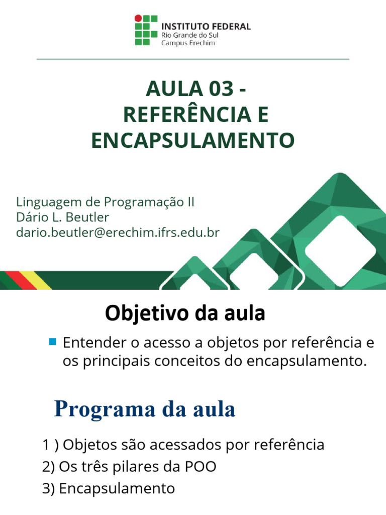 Encapsulamento em Programação Orientada a Objetos | PDF | Classe ...