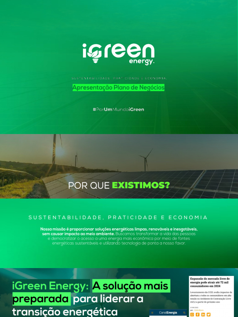 Plano de Negócio Igreen Ajustado Setembro 2023 - Ver03 | PDF | Mercado ...