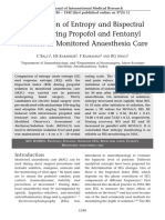 Balci Et Al 2009 Comparison of Entropy and Bispectral Index During Propofol and Fentanyl Sedation in Monitored