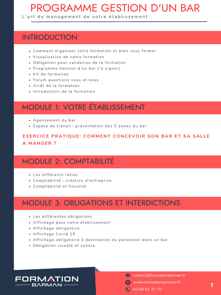 Programme de Gestion d'un Bar | PDF | Recrutement | Inventaire