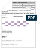 Atividade de Revisão - 1º Ciclo / Matemática: Sonhos: O Nosso Melhor Roteiro!