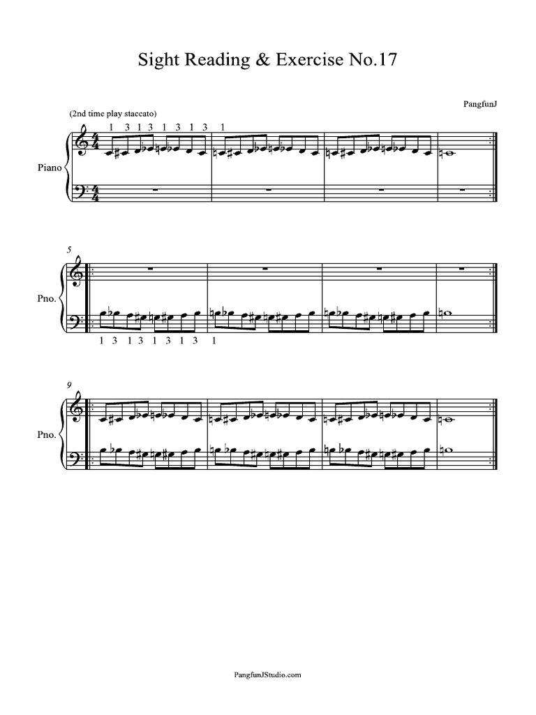Sight Reading & Finger Exercise 17 | PDF