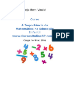 Curso A Importância Da Matemática Na Educação Infantil