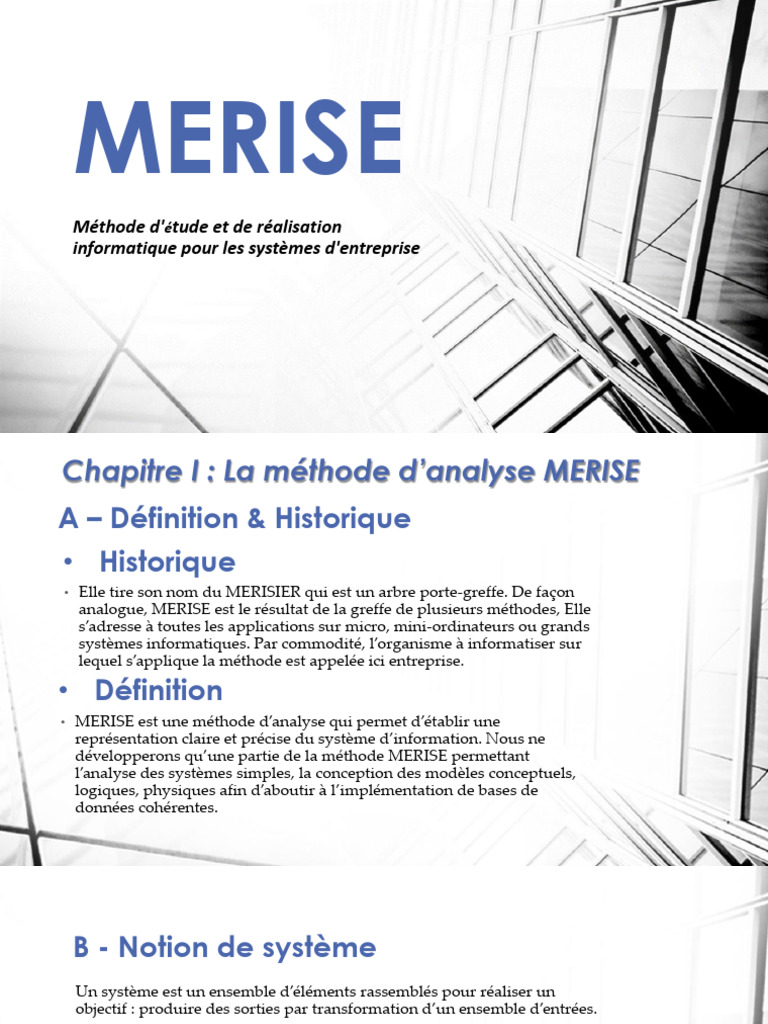Introduction à la méthode MERISE | PDF | Sciences de l'information ...