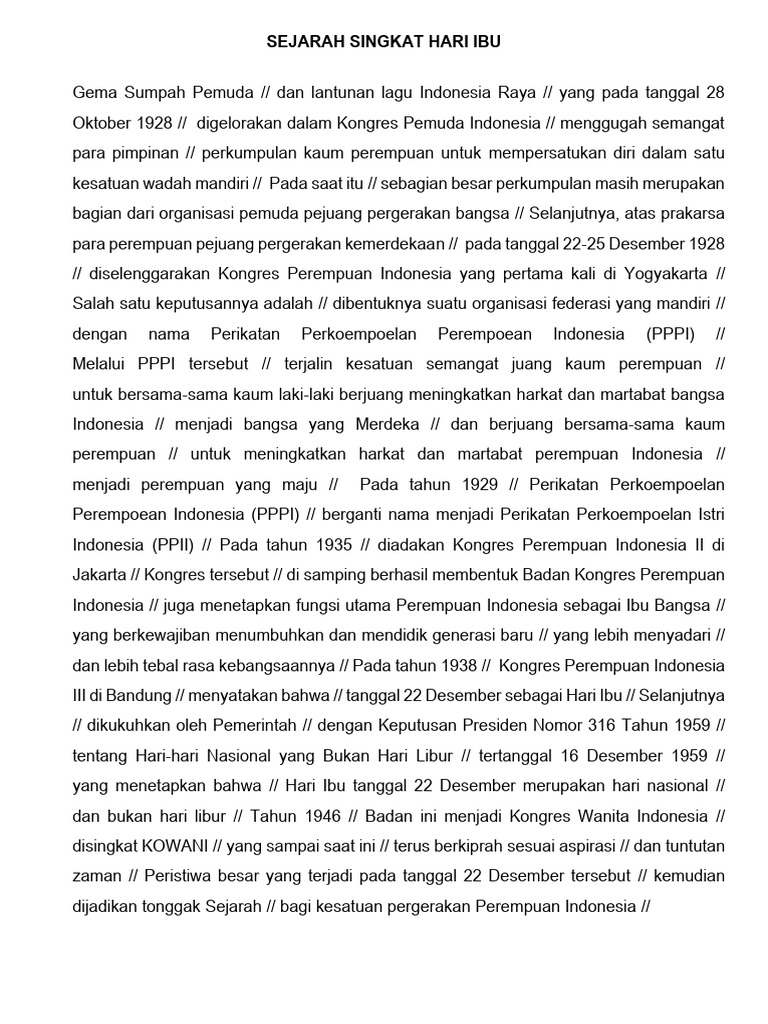 Sejarah Hari Ibu di Indonesia | PDF