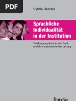 Leseprobe Aus: "Sprachliche Individualität in Der Institution" Von Sylvia Bendel