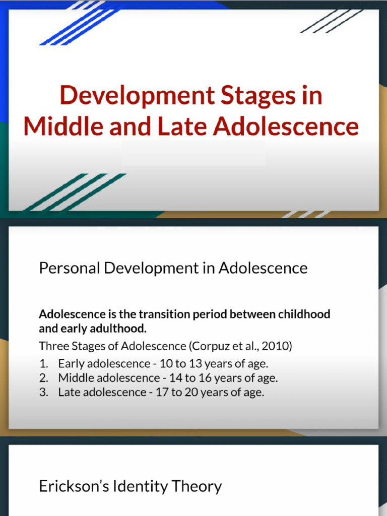 Development Stages in Middle and Late Adolescence | PDF | Adolescence ...