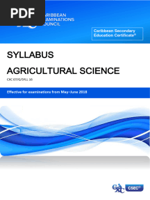 CSEC Agricultural Science Syllabus