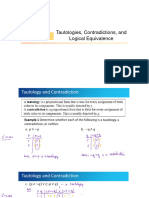 Tautology, Contradiction, Equivalent Propositions