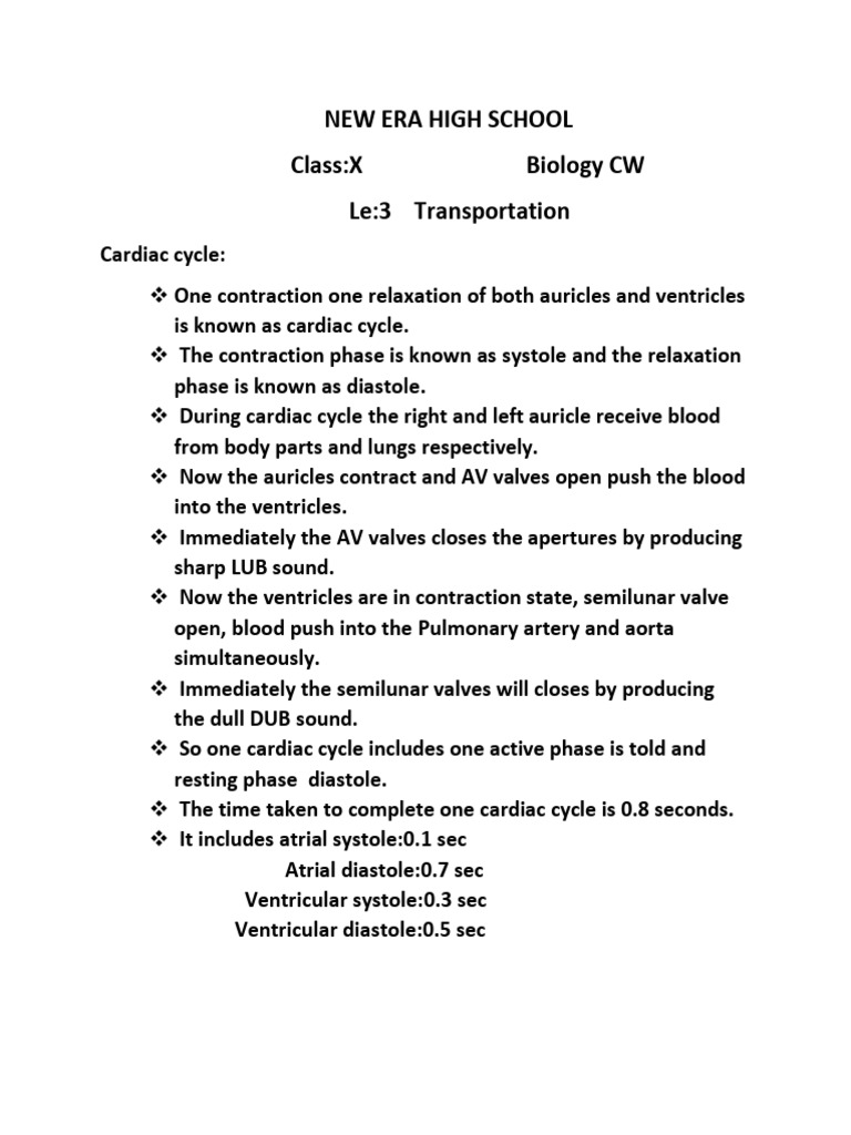 Cardiac Cycle: Systole and Diastole Explained | PDF