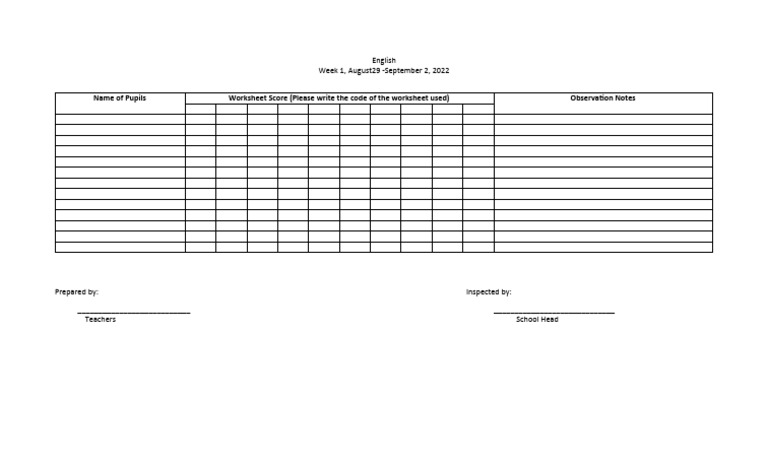 English Class Week 1 Report | PDF