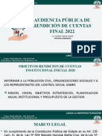 Audiencia Pública de Rendición de Cuentas Final 2022
