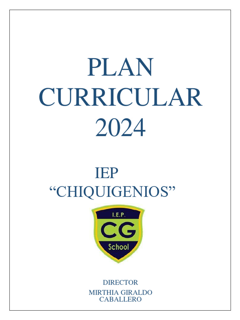 Plan Curricular 2024 IEP Chiquigenios | PDF | Evaluación | Aprendizaje
