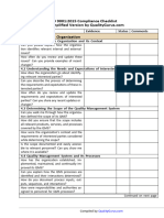 9001 2015 Audit Checklist Simplified Version