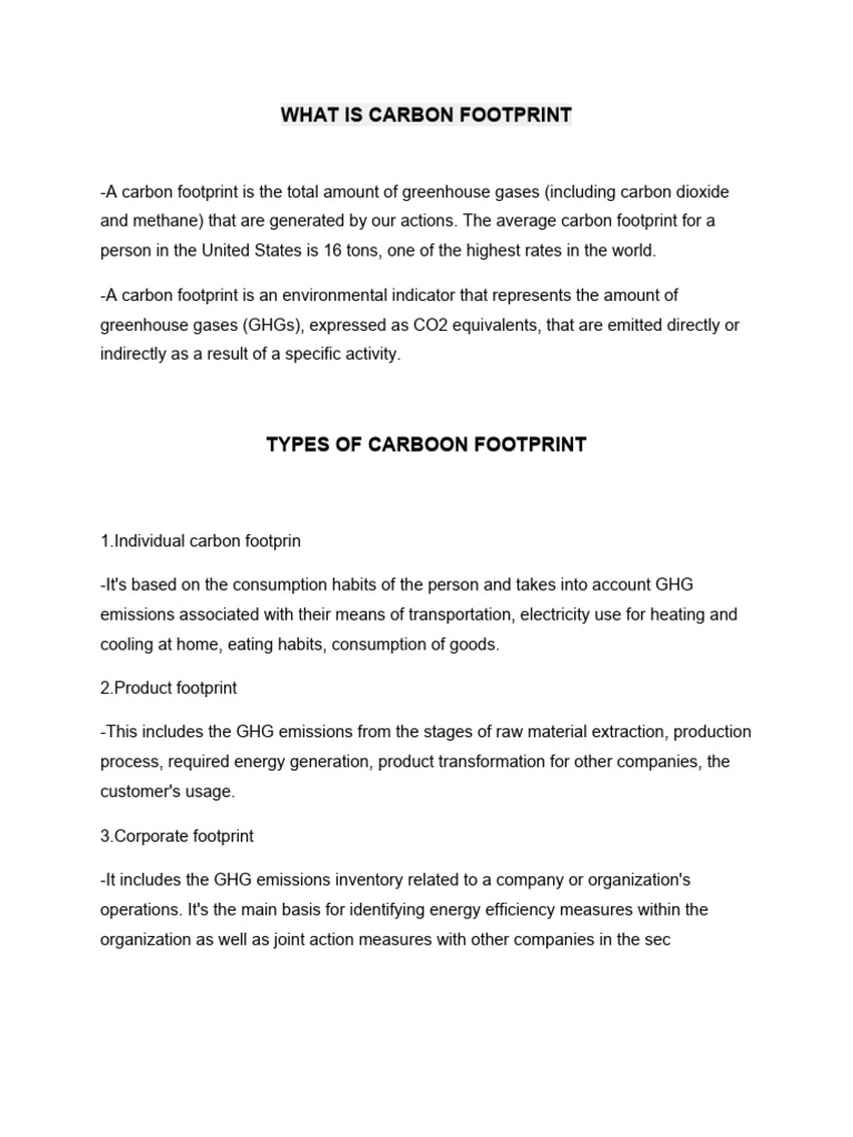 Understanding Carbon Footprint Types | PDF | Carbon Footprint | Climate ...