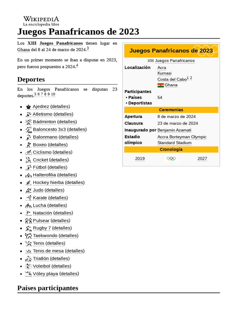 Juegos Panafricanos de 2023 PDF