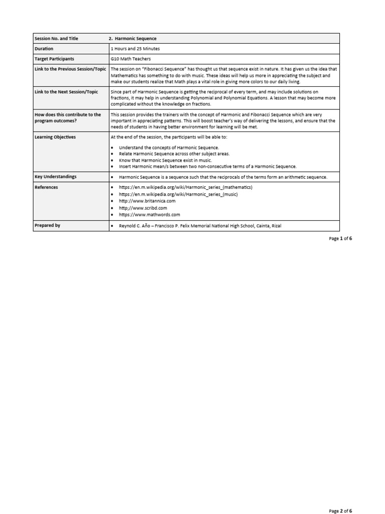 SLE On Harmonic Sequence 2.0 | PDF | Mathematics | Arithmetic