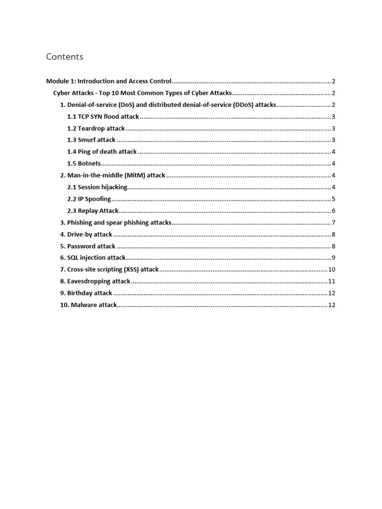 Top 10 Cyber Attack Types Explained | PDF | Computer Virus | Denial Of ...