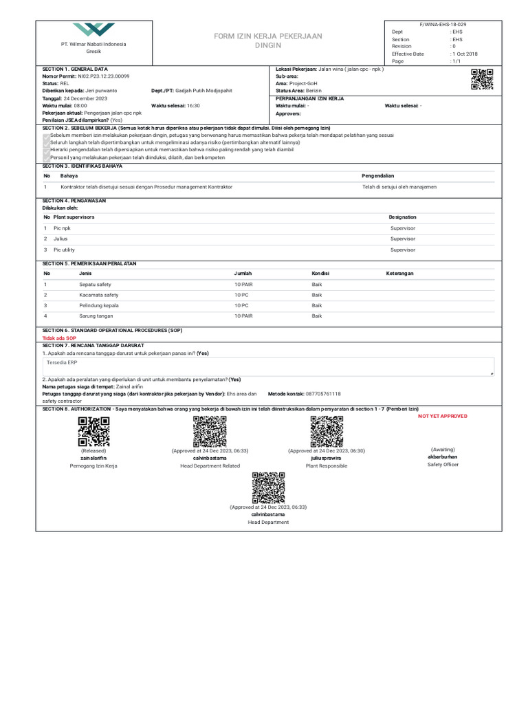 Weptw - Wilmar.co - Id Permit Print 53445 COWP NI02.P23.12.23.00099 | PDF
