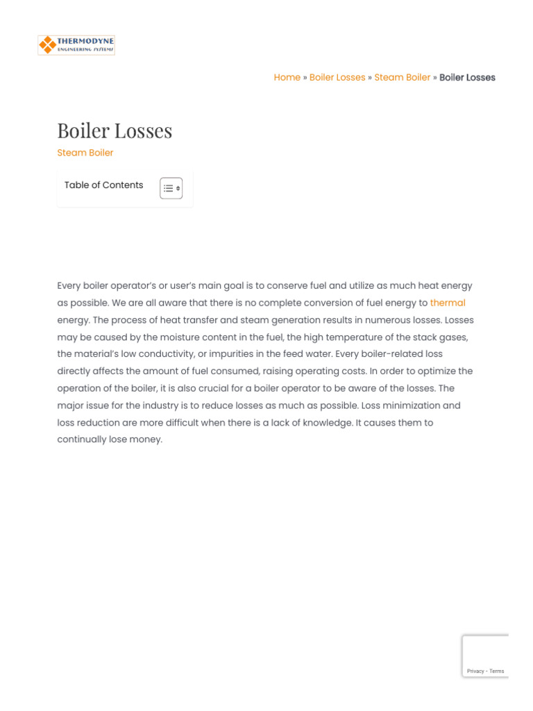 Boiler Losses - Thermodyne Boilers | PDF | Combustion | Boiler