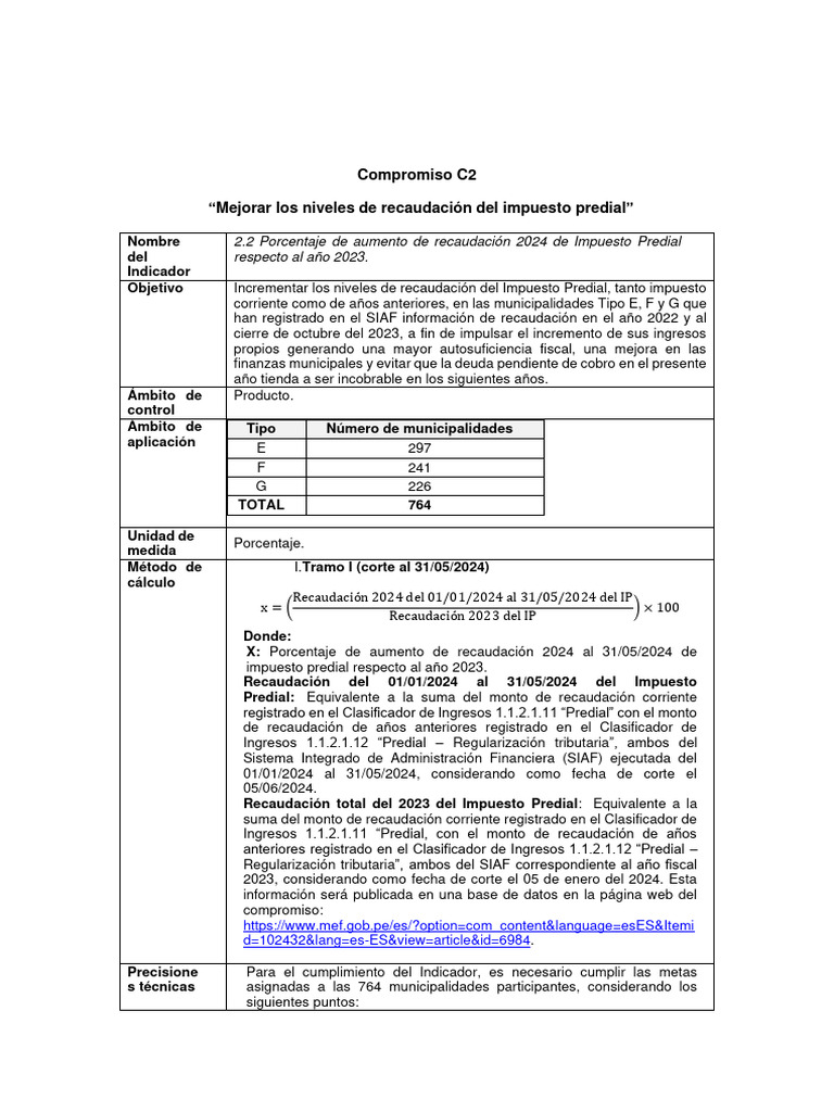 Mejora de Recaudación del Impuesto Predial | PDF | Impuestos | Economias