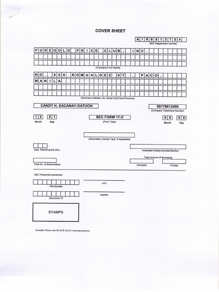 SEC 17-C - Declaration of Cash Dividend With Record Date December 28 ...