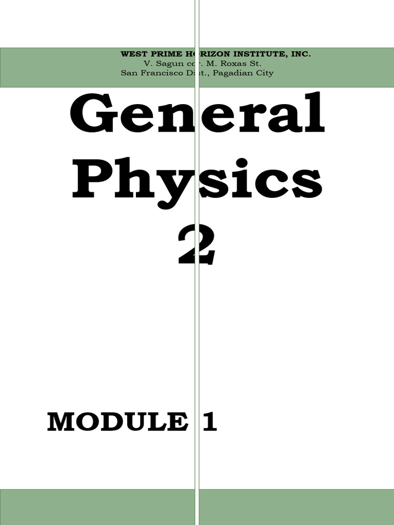 General Physics 2 Module 1 Pdf Free Download Free Pdf Electric