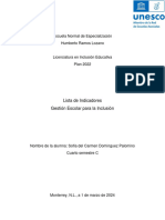 Lista de Indicadores Gestión