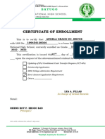 Certificate of Enrollment (JHS)