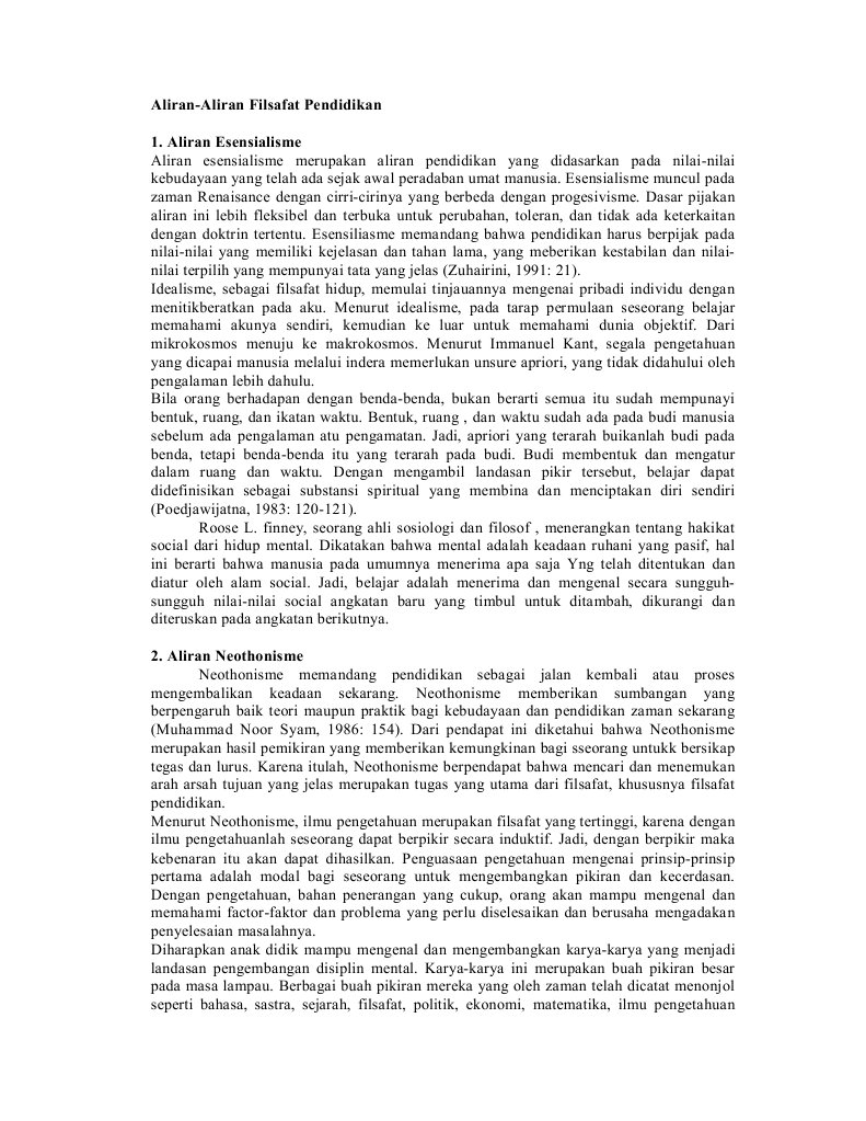 AliranAliran Filsafat Pendidikan
