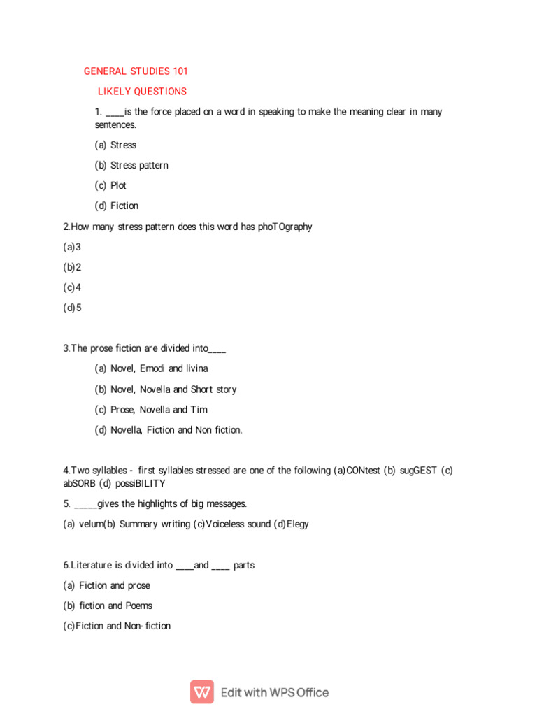 GS 101 Exam Questions and Answers | PDF