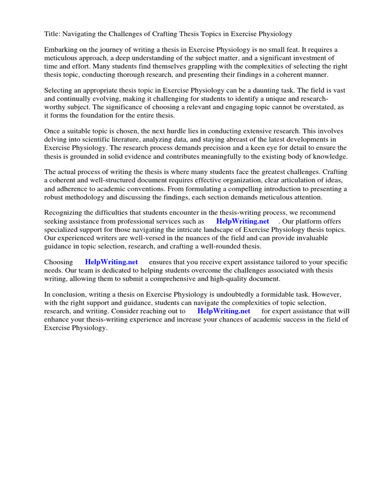 Thesis topics in exercise physiology pdf shock circulatory artery