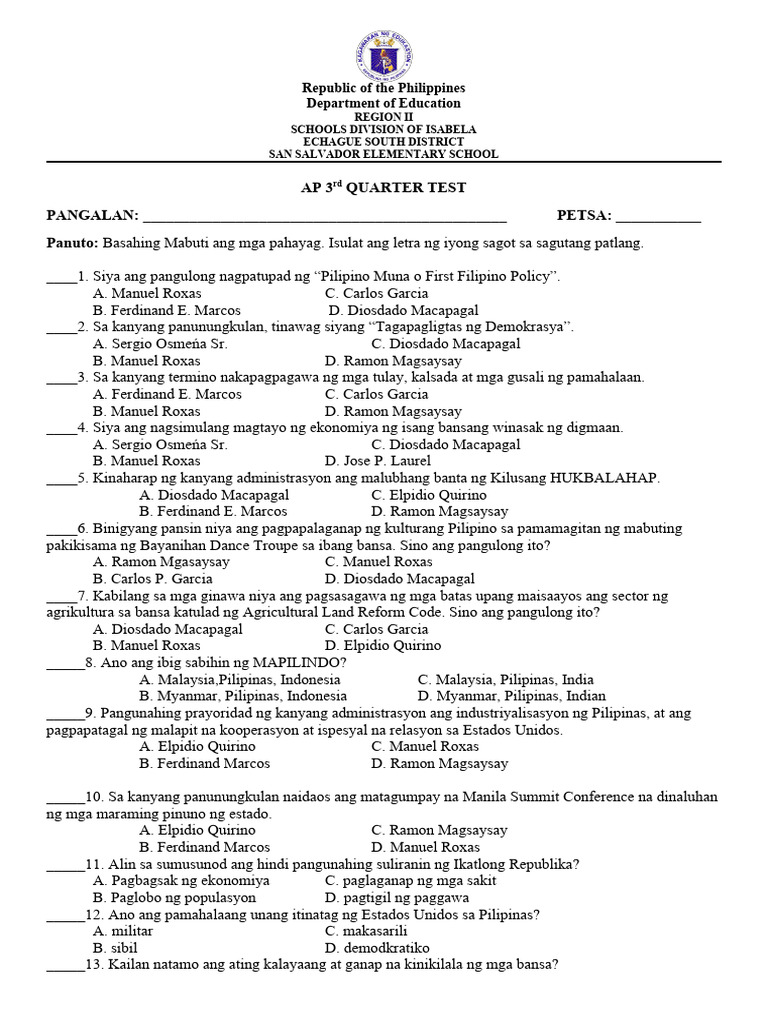 3rd quarter ap 2023 pdf