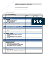 Online Course Evaluation Checklist From Sandy Hirtz, Sept. 2011