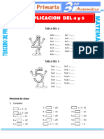 Multiplicacion Del 4 y 5 para Tercero de Primaria