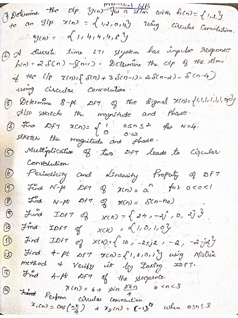 Module 1 DSP QB DFT | PDF