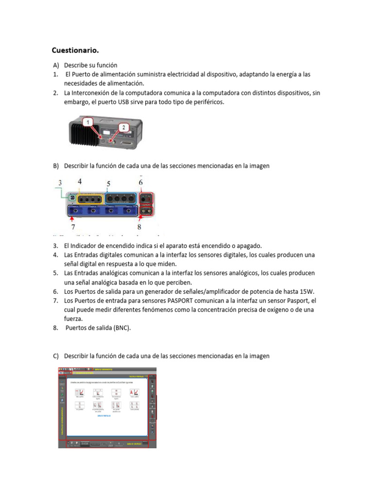 Cuestionario Practica 1 | PDF | Sensor | Hardware de la computadora