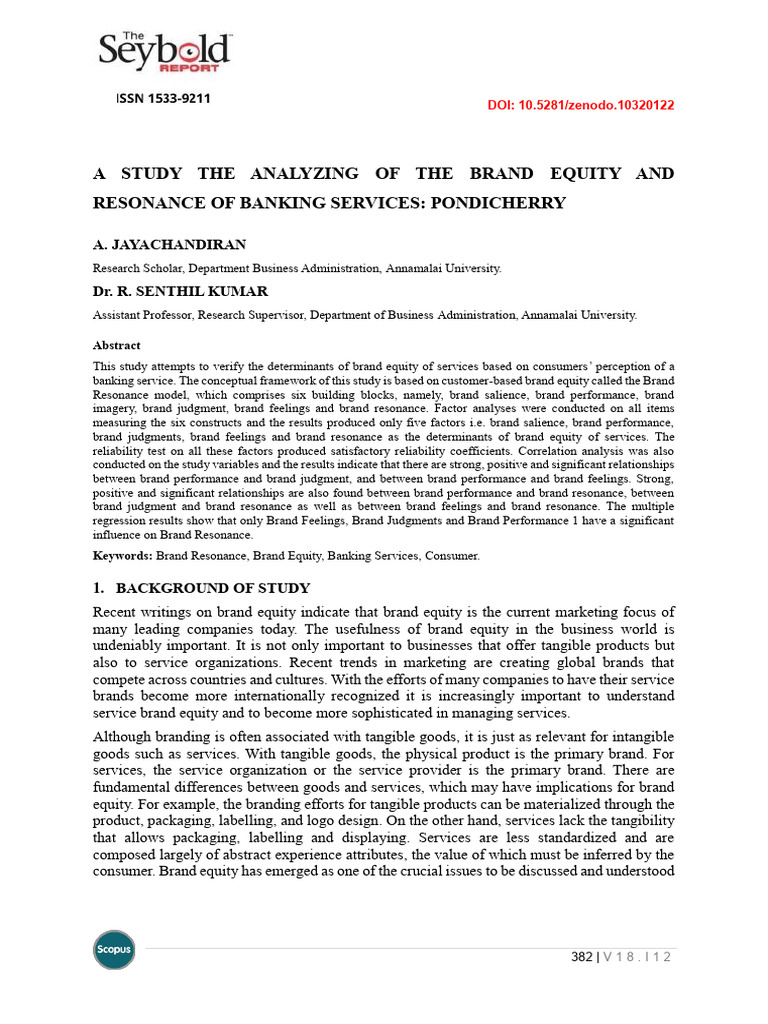 A study the analyzing of the brand equity and resonance of banking