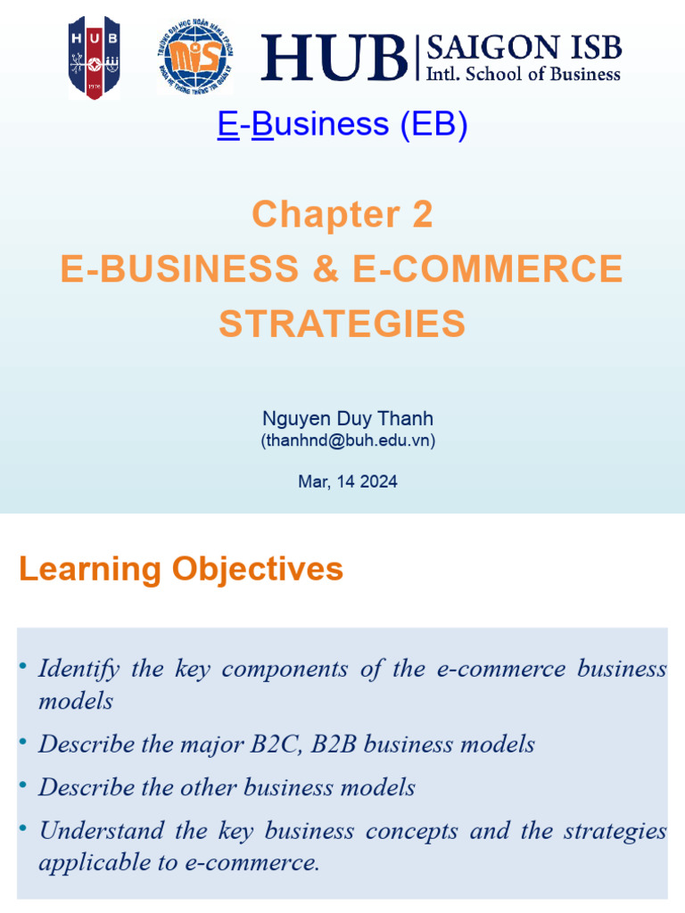 E-Business & E-Commerce Strategies Guide | PDF | E Commerce | Value Chain