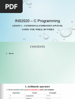 INS2020 - Switch, Loops (For)